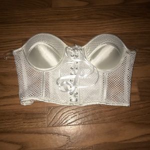 White lace corset bralette